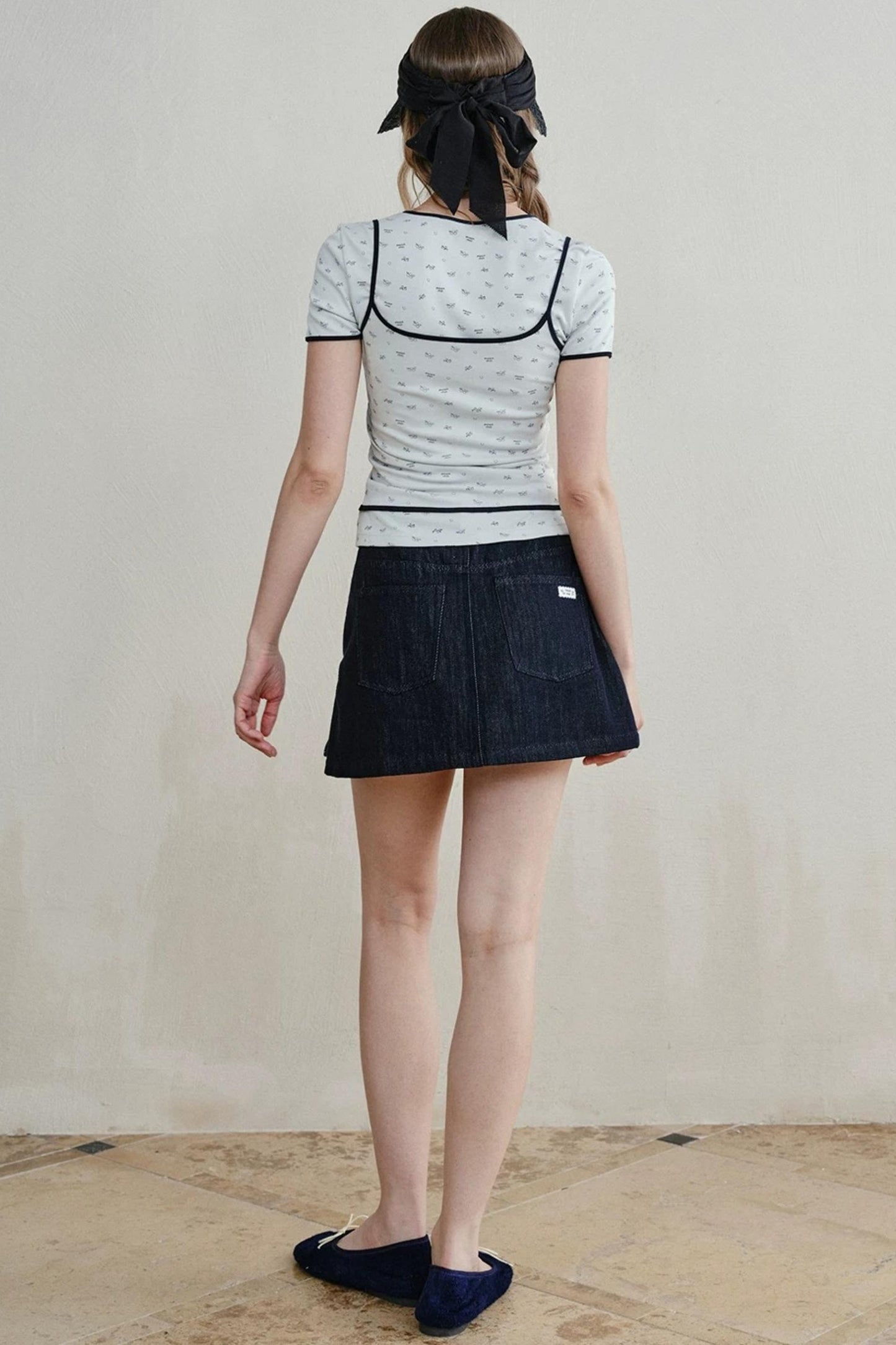 Retro Denim A-Line Skirt
