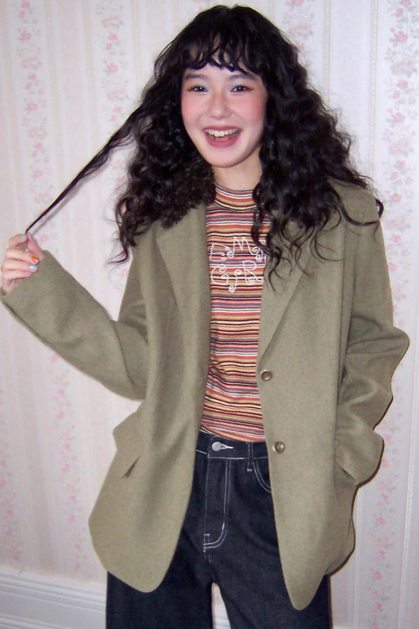 Casual Moss Woolen Suit Jacket