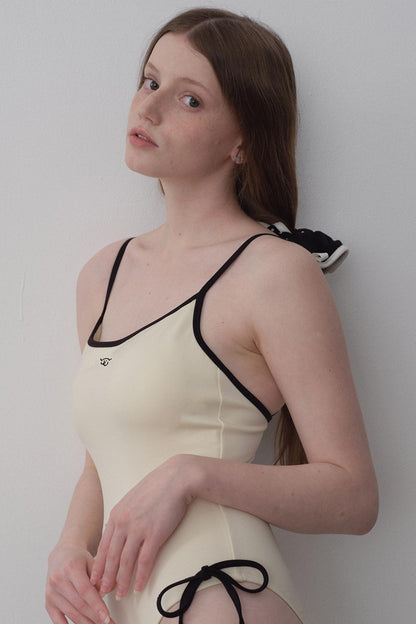 Tropical Bow Tie Suspender Bodysuit