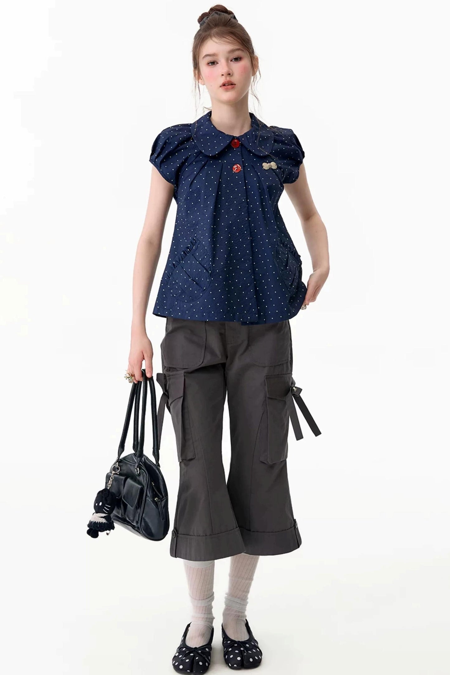 High-Waisted Workwear Casual Pants