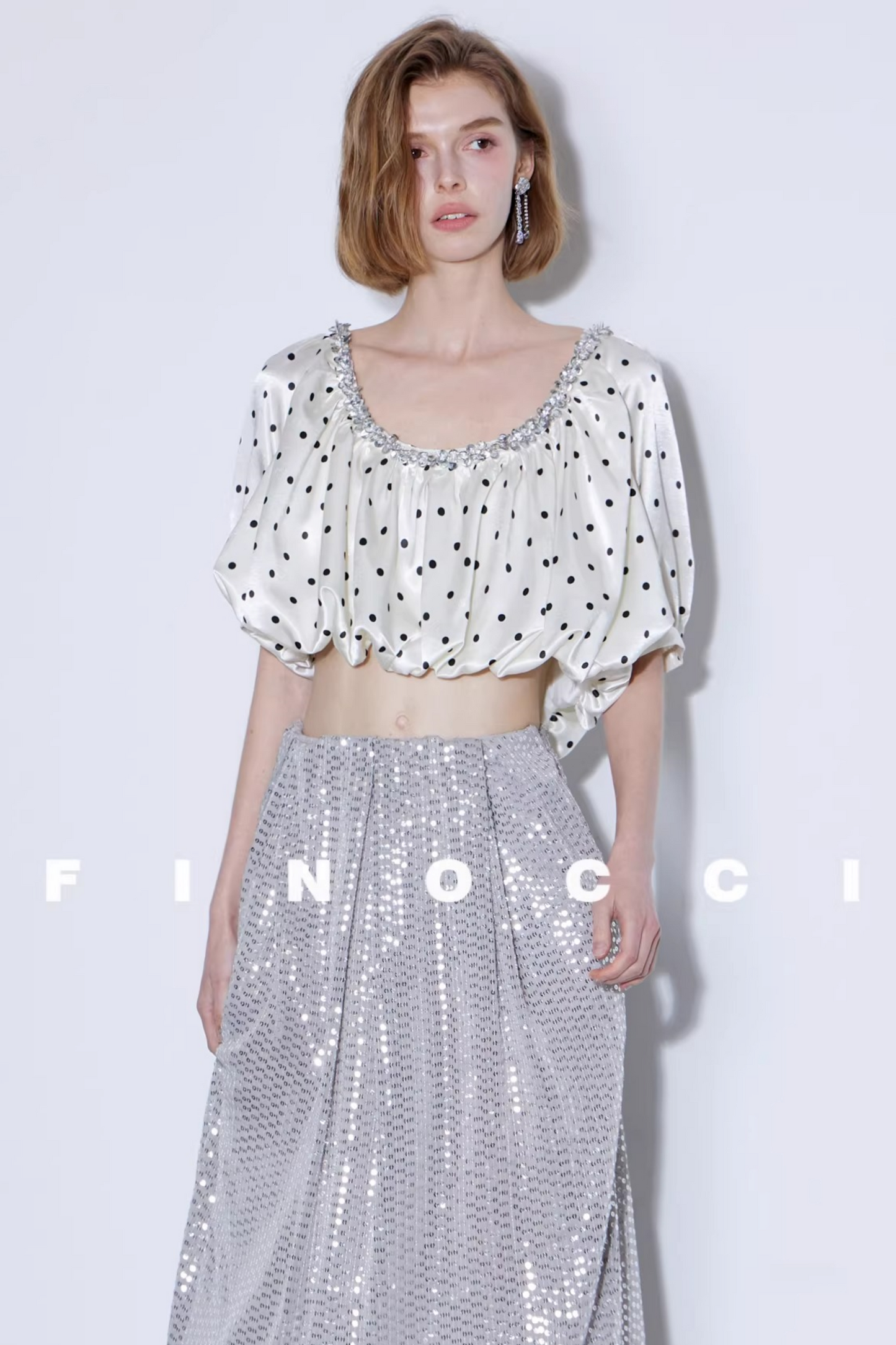 Exquisite Satin Beaded Top
