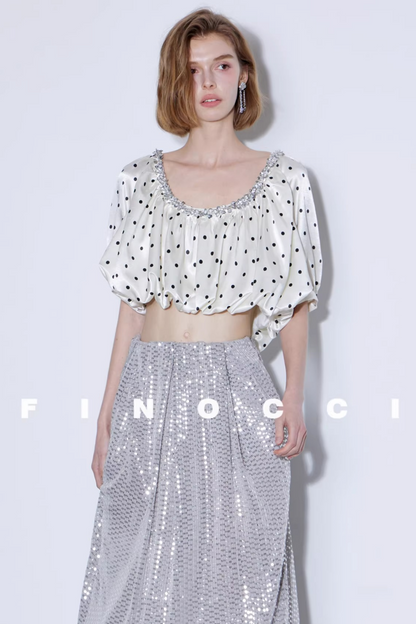 Exquisite Satin Beaded Top