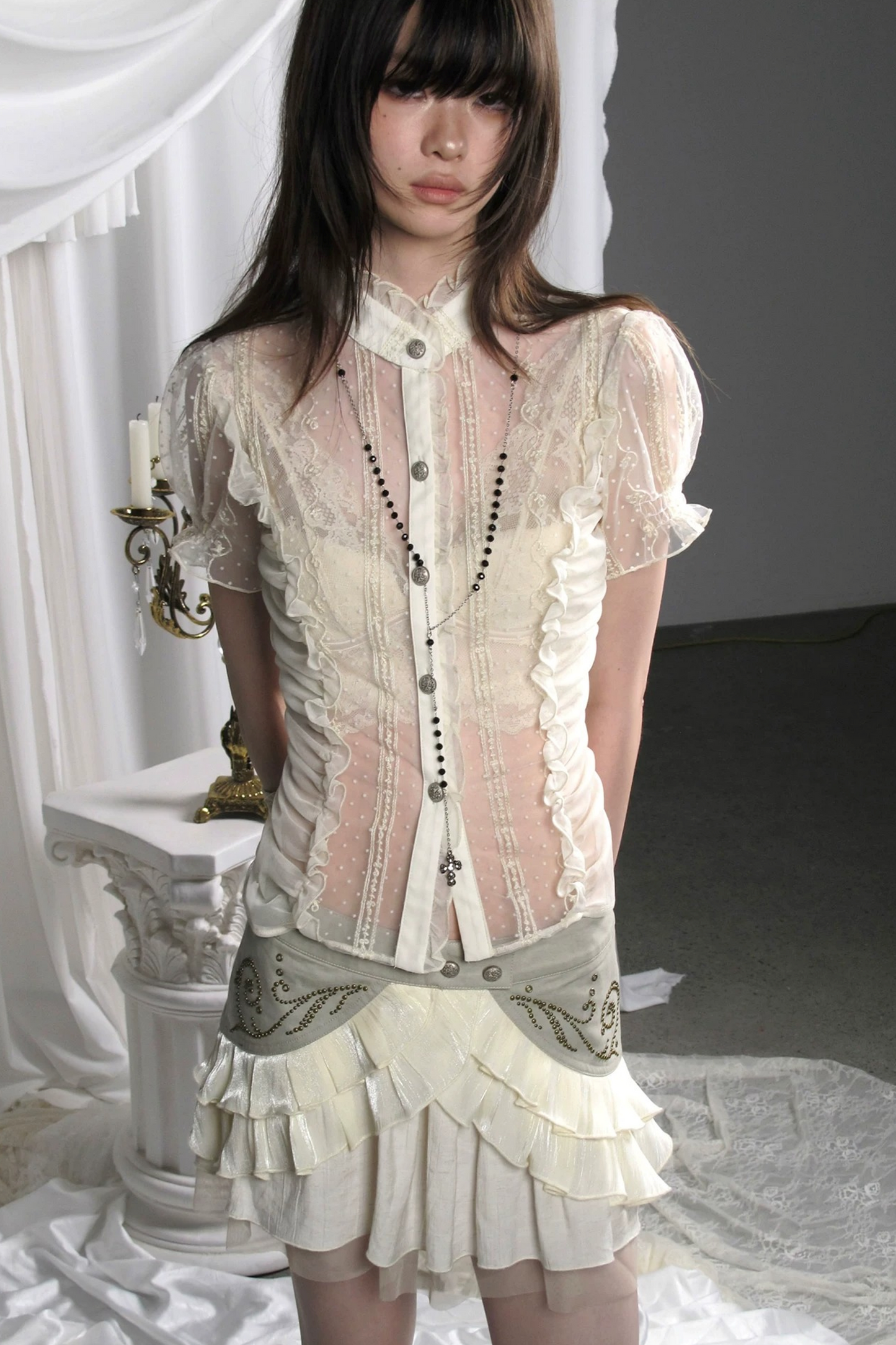 Romantic Archer Polka Dot Blouse