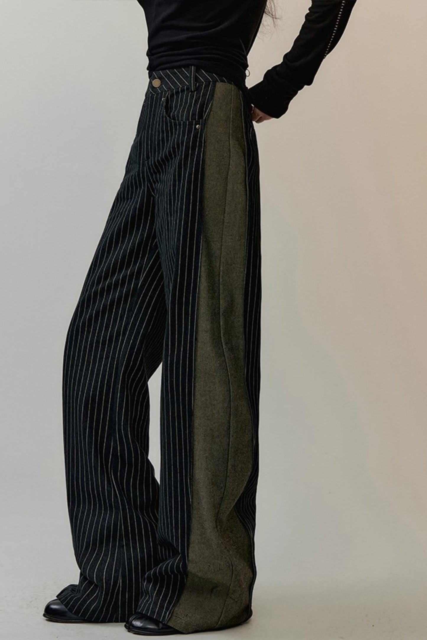 Striped Patchwork Banana Pants