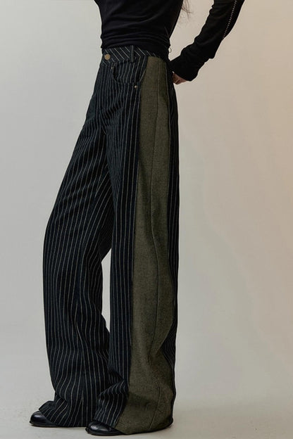 Striped Patchwork Banana Pants