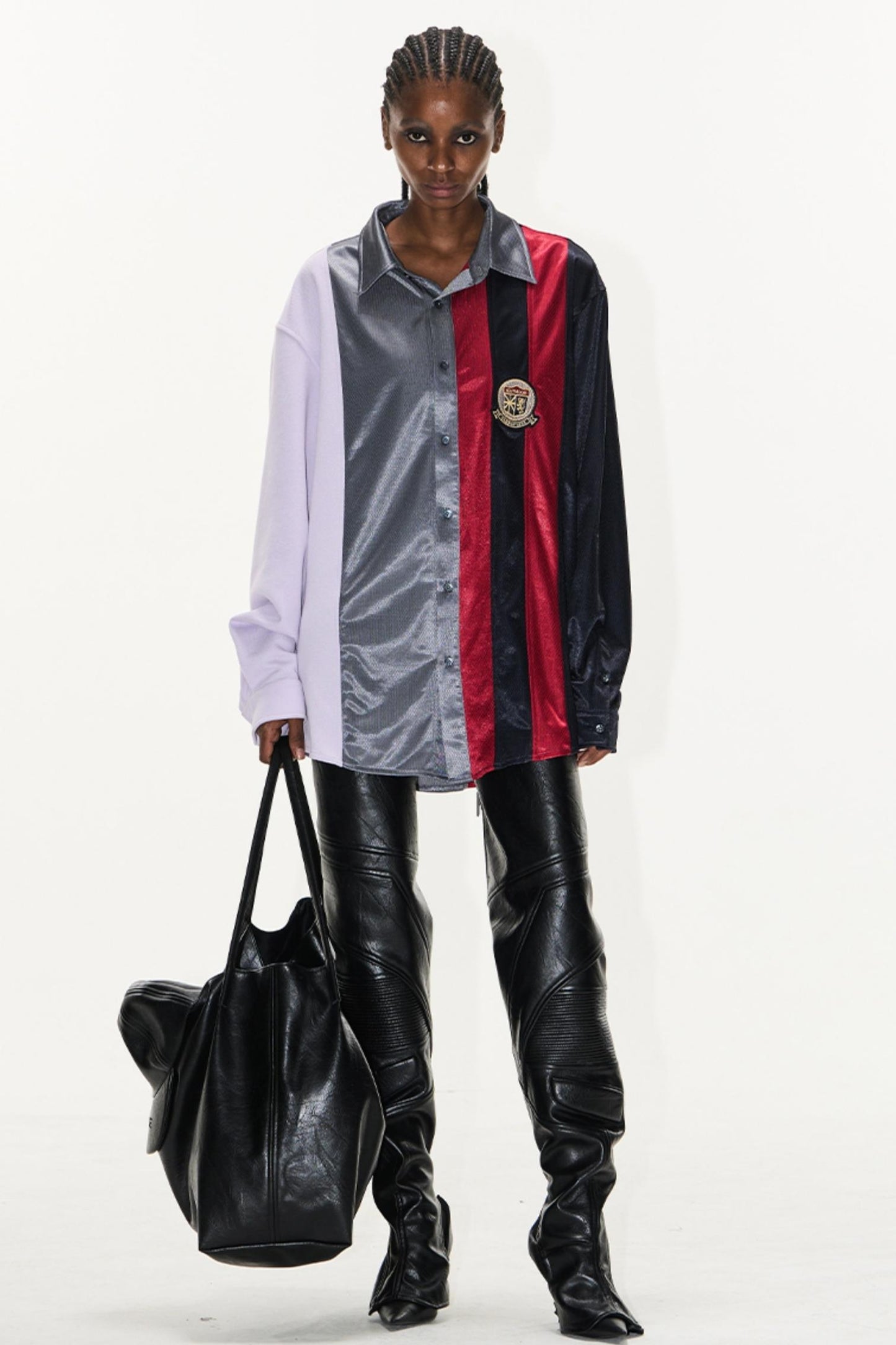 Colorblock Badge Long Sleeve Shirt