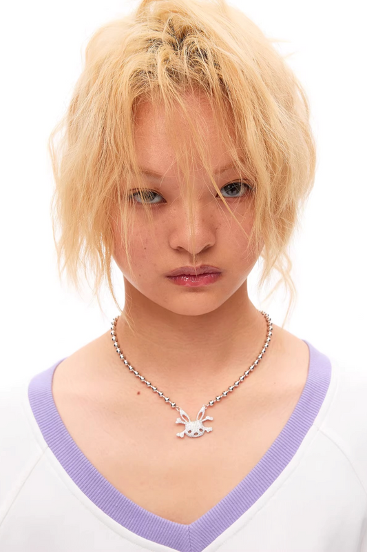 Diamond Bunny Skull Necklace