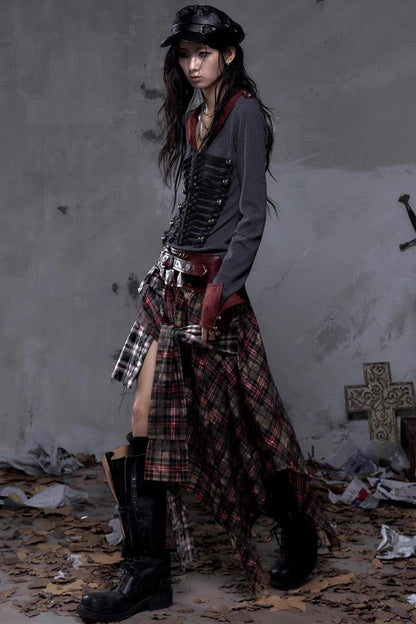 Vintage Punk Plaid Skirt