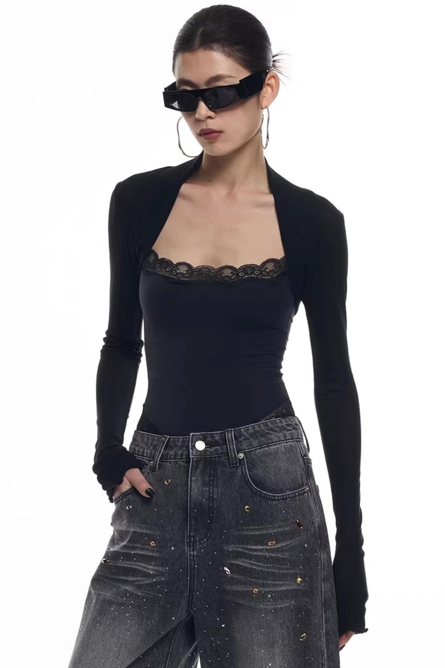 Lace Trim Camisole Jumpsuit Top