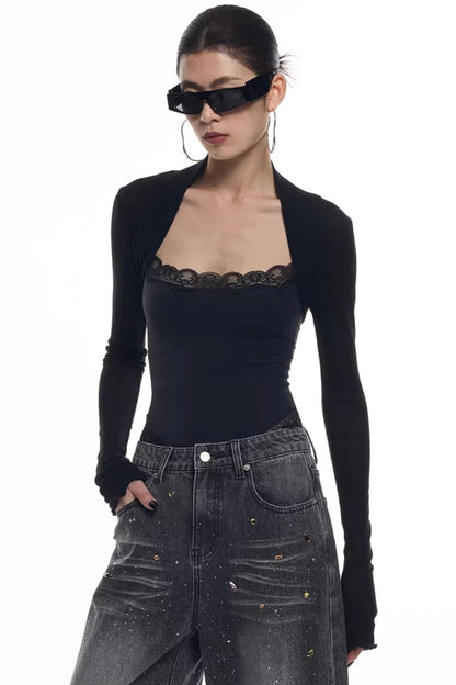 Lace Trim Camisole Jumpsuit Top