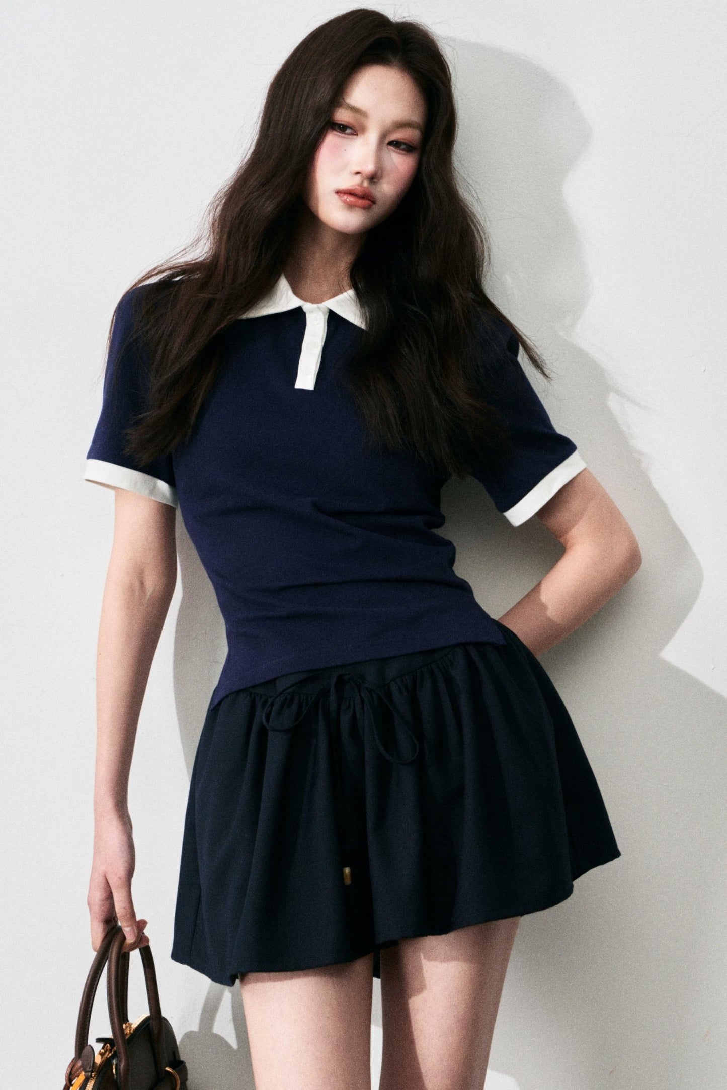 Slim Shoulders Short Sleeves Top