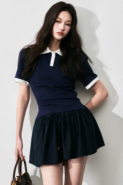 Slim Shoulders Short Sleeves Top