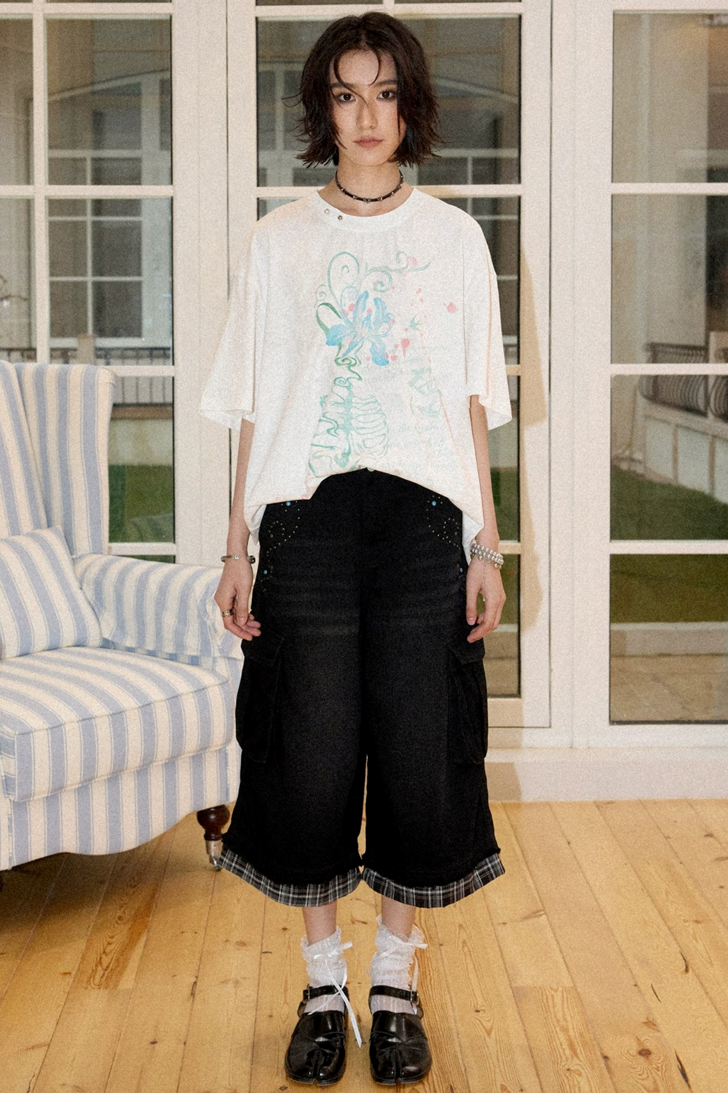 Pearl Ring Print Blouse