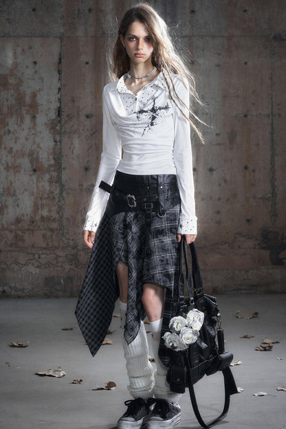 Swing Collar Long Sleeve Shirt