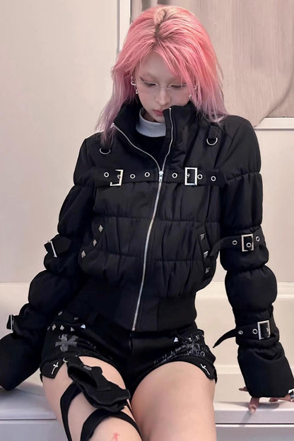 Detachable Hat Punk Jacket