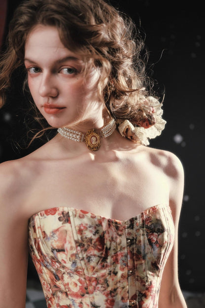 Pinch Waist Corset Skirt Dress Set-Up