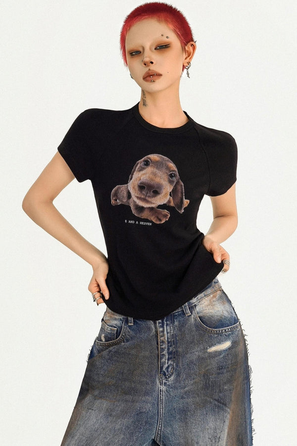 Cool Retro Girl Print Tee