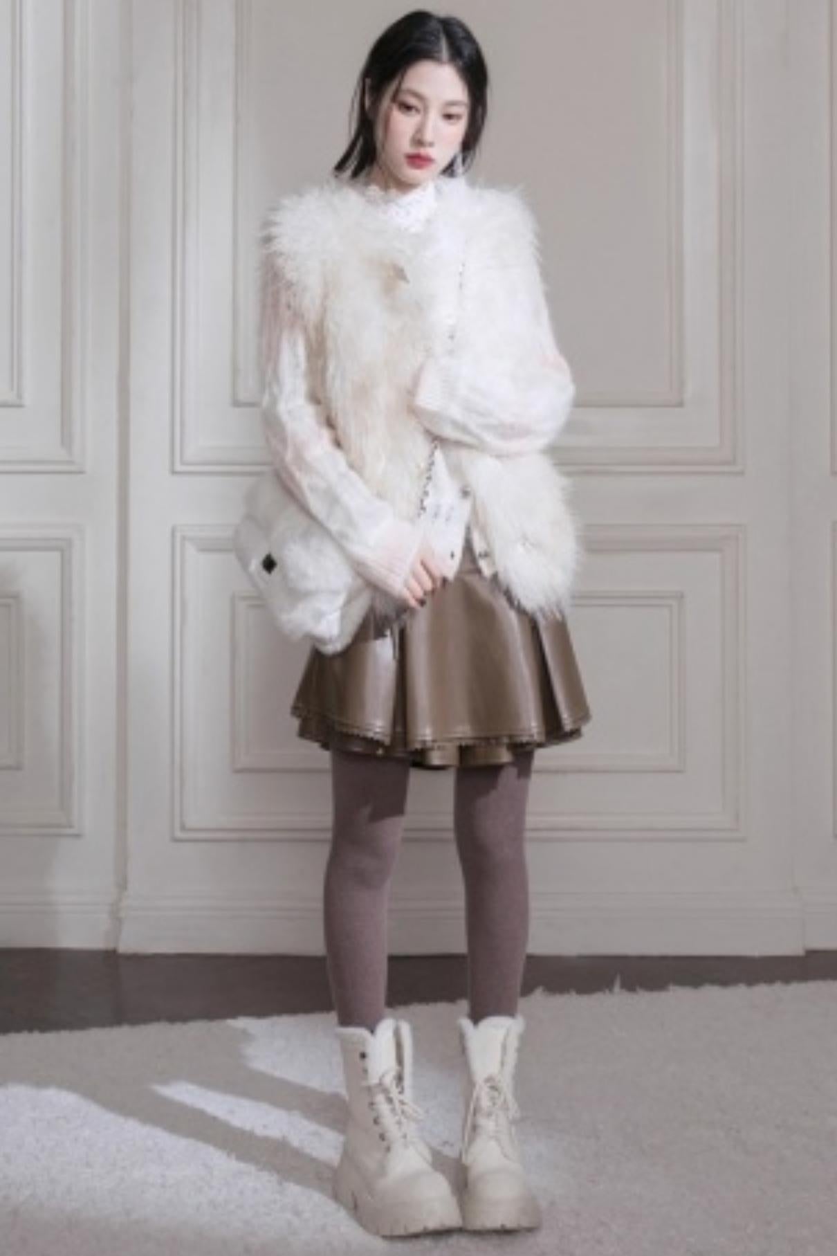 Simulated Texture Fur Vest