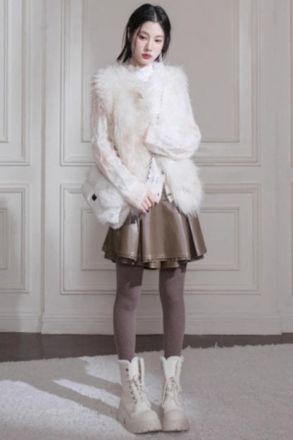 Simulated Texture Fur Vest