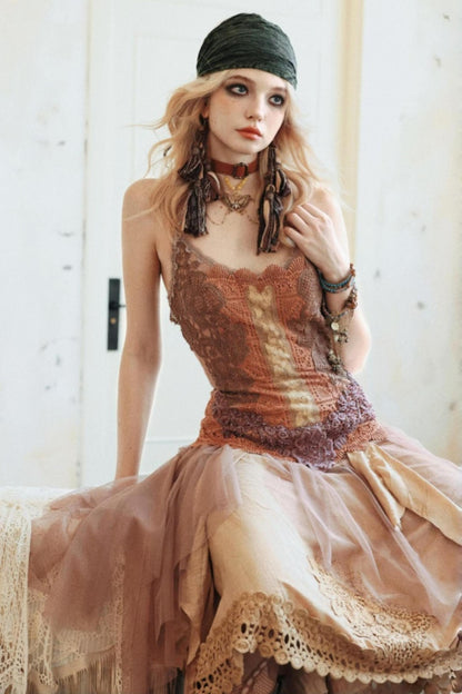 Vintage Elf Embroidered Dress