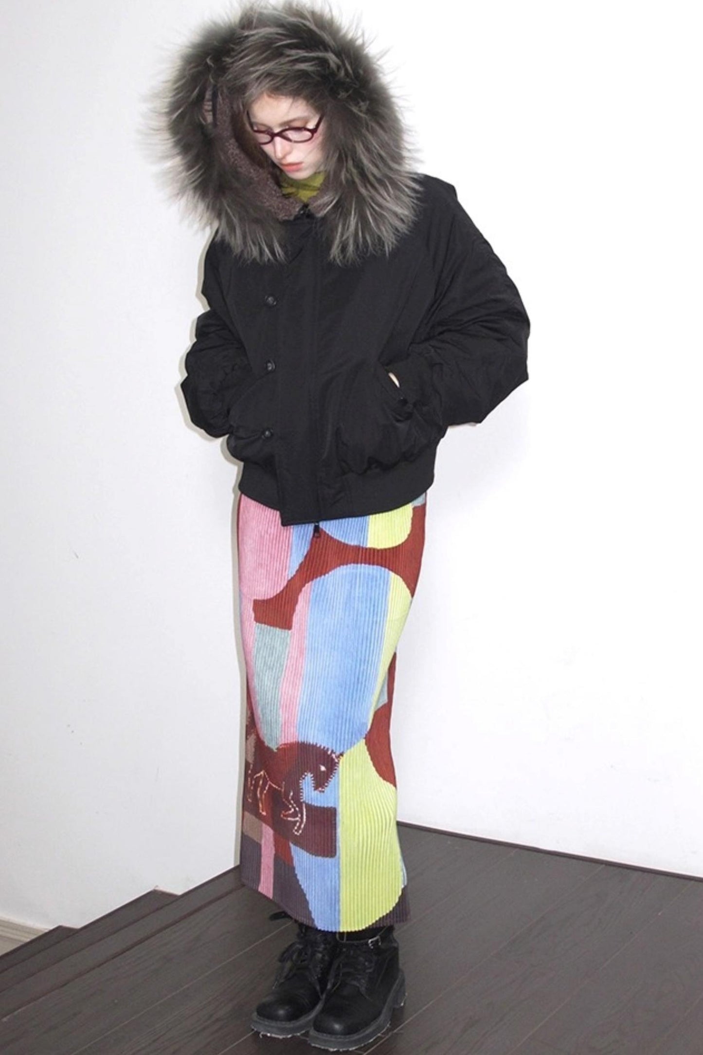 Retro Ivy League Print Skirt