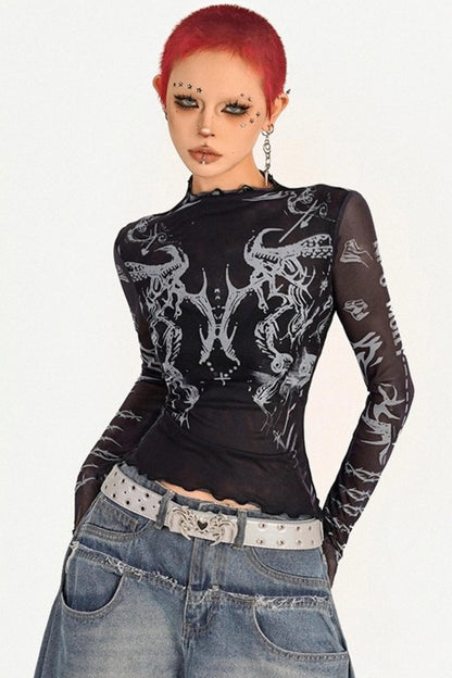 Spice Girl Mesh Long Sleeve Top