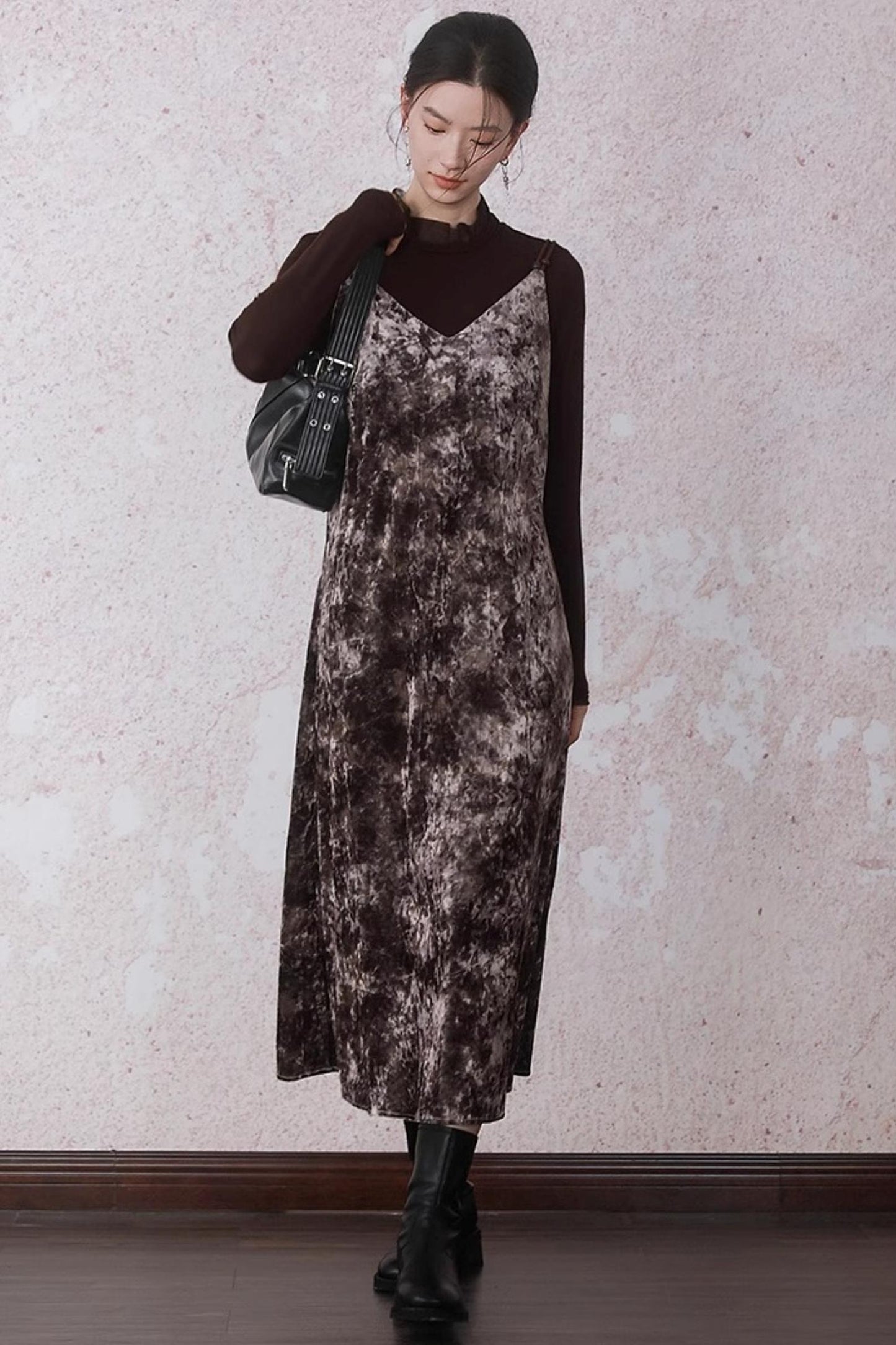 Chestnut Tie-Dye Slip Dress