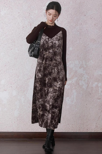 Chestnut Tie-Dye Slip Dress