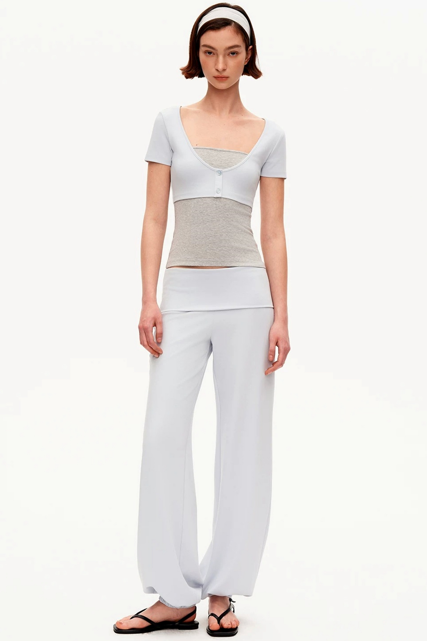 Color-Blocked High-Waisted Jogger Set-Up