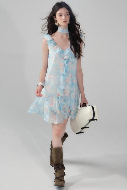 Sea Glass Tencel Ruffle Crop Dress Set-Up