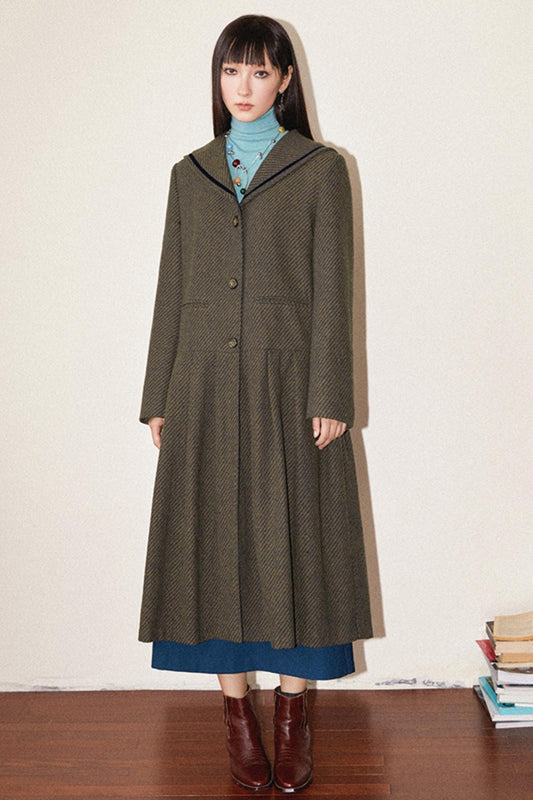 Retro Loose Fit Wool Coat