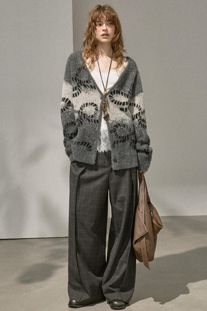 Gradient Knitted Loose Cardigan