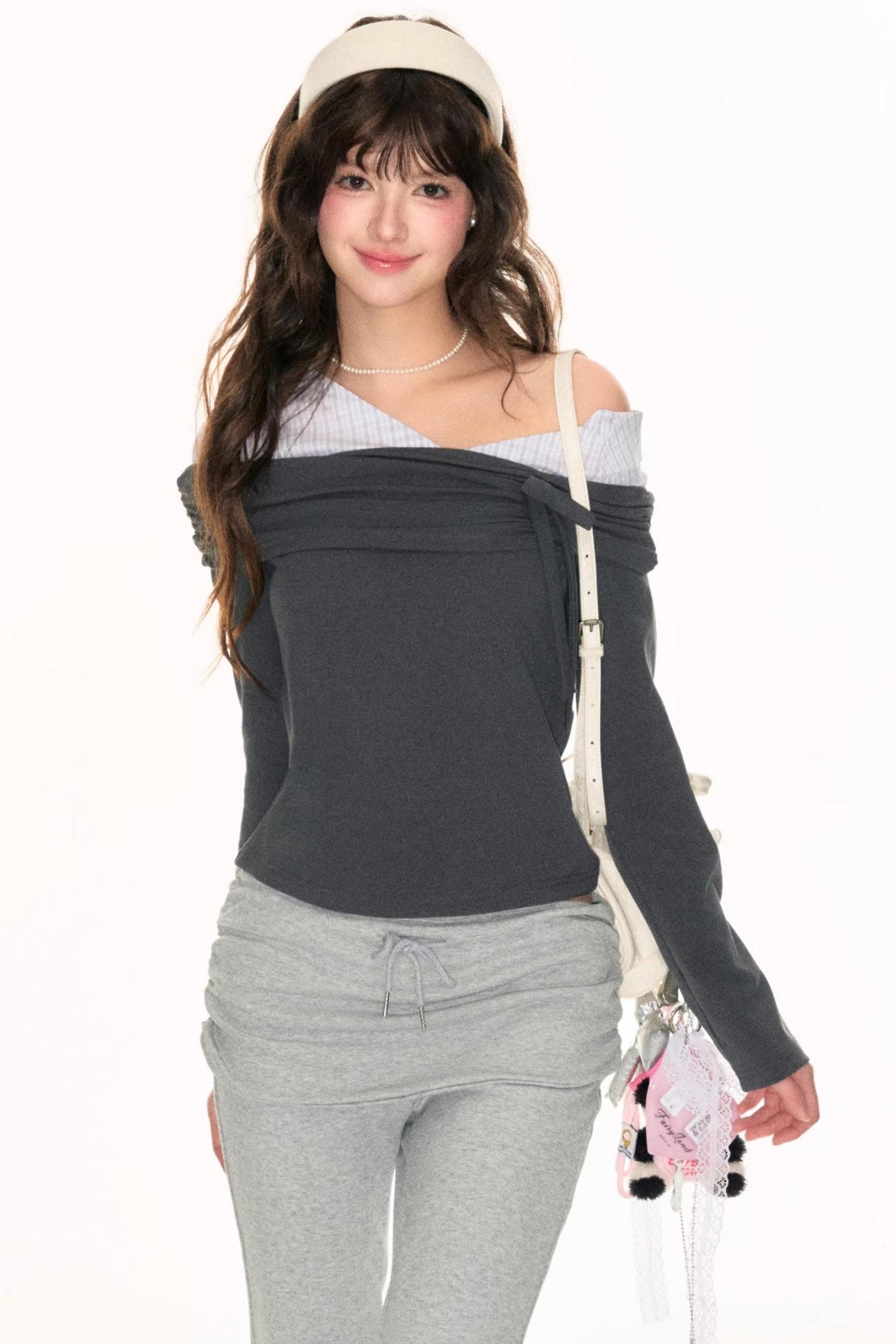 Off-Shoulder Patchwork Top