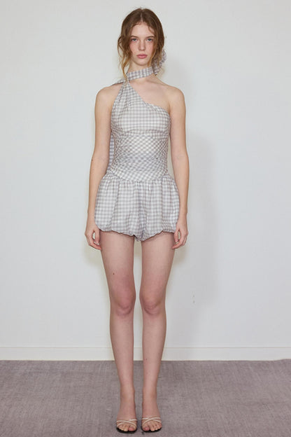 Plaid Silk Blend Suspender Set-Up