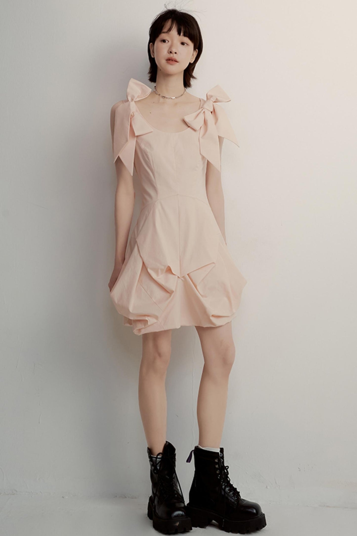 Pink Noise Bow Dress