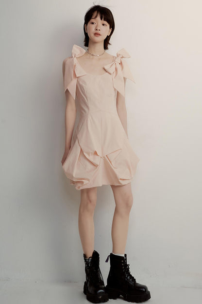 Pink Noise Bow Dress