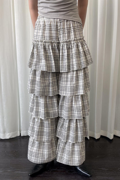 Plaid Wide-Leg Pants