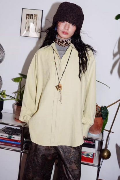 Vintage Brushed Loose Casual Top Shirt