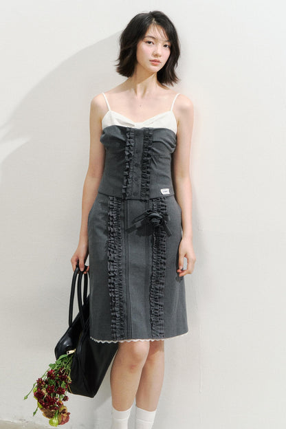 Vintage Lace Suspender Skirt Set-Up