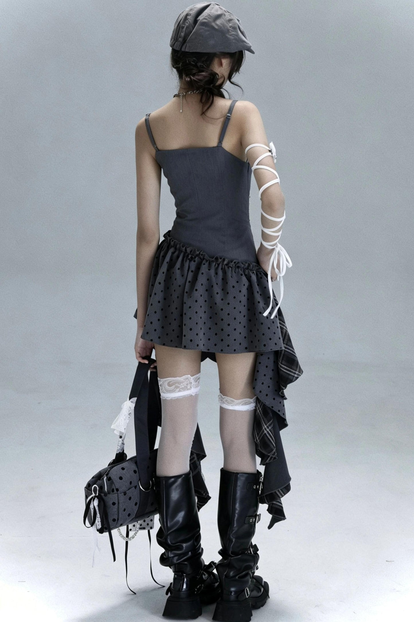 Polka Dot Plaid Patchwork Dress