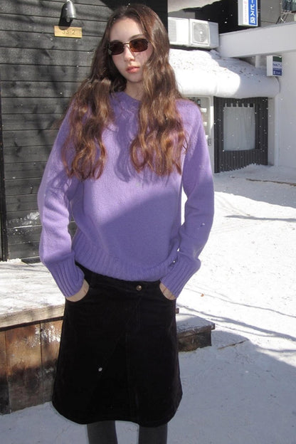 Vintage Dark Purple Velvet Skirt