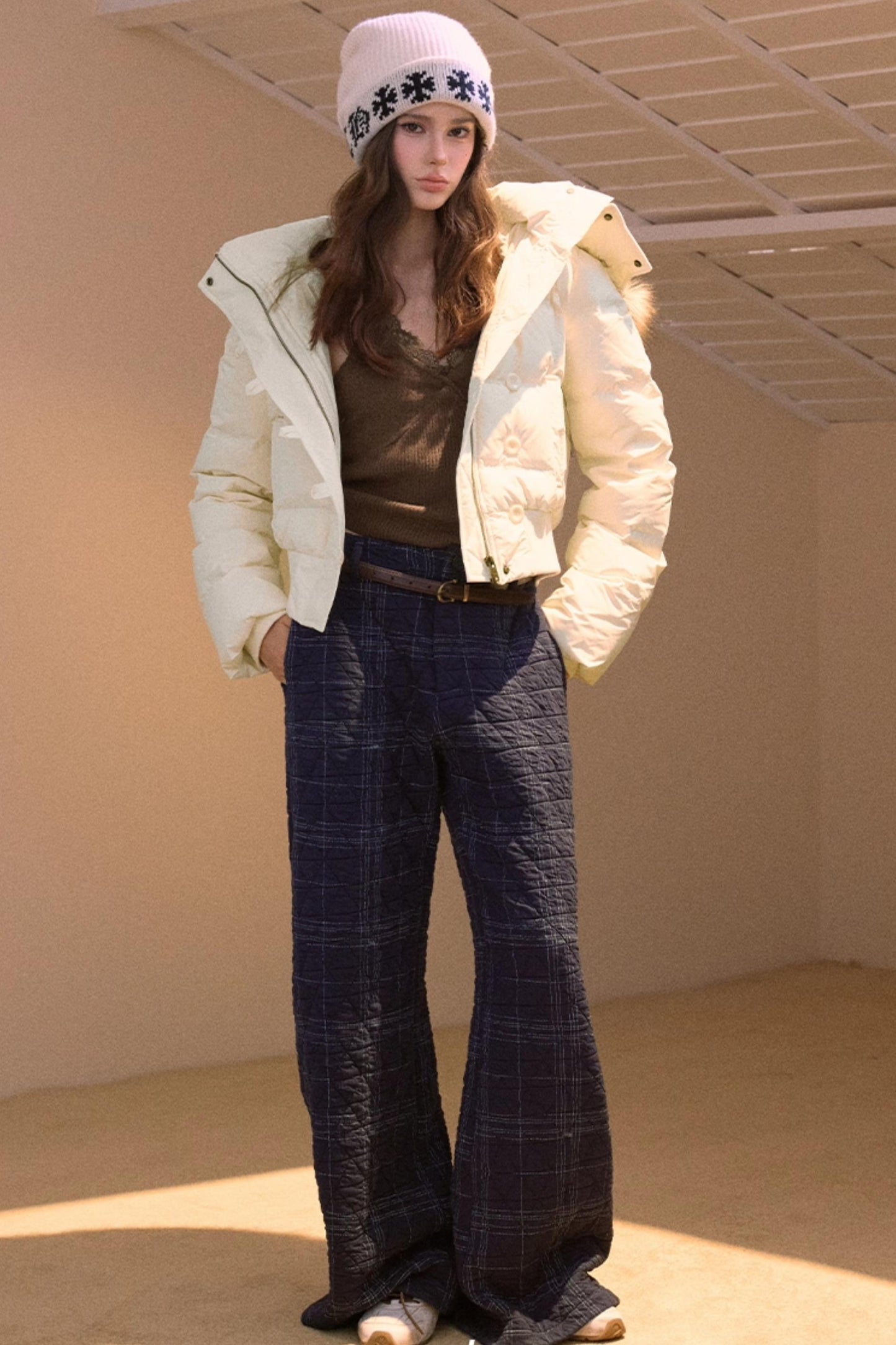 Vintage Plaid Quilted Pants