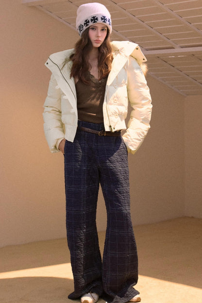 Vintage Plaid Quilted Pants