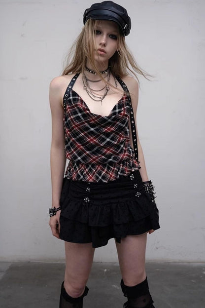 Punk Silhouette Strap Top