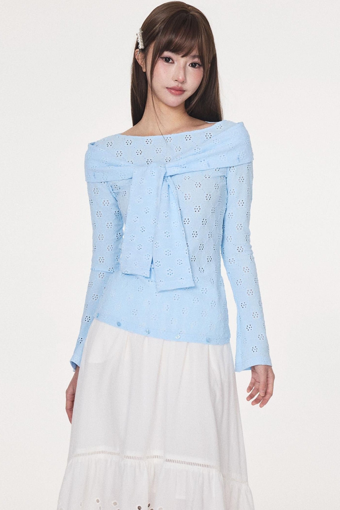 Edge Cut Blue Top