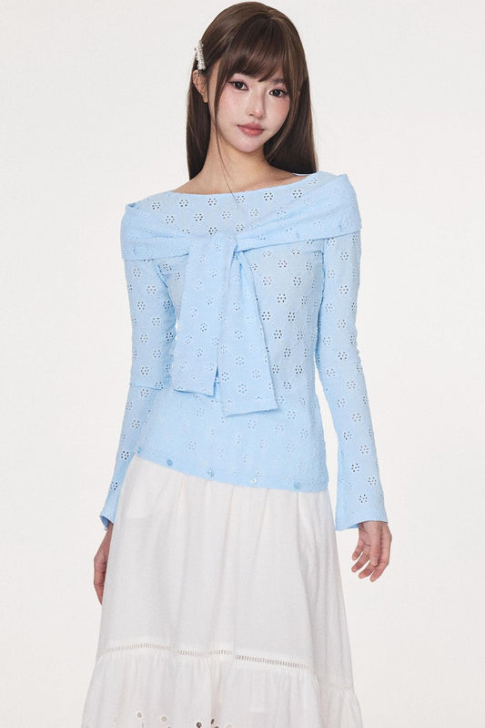 Edge Cut Blue Top