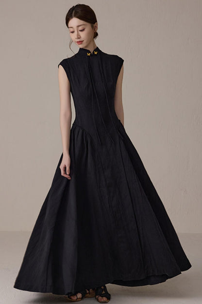Elegant Black Cheongsam Dress