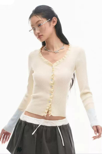 Wave Knit Casual Slim Top