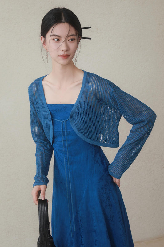 Blue Summer Knit Cardigan