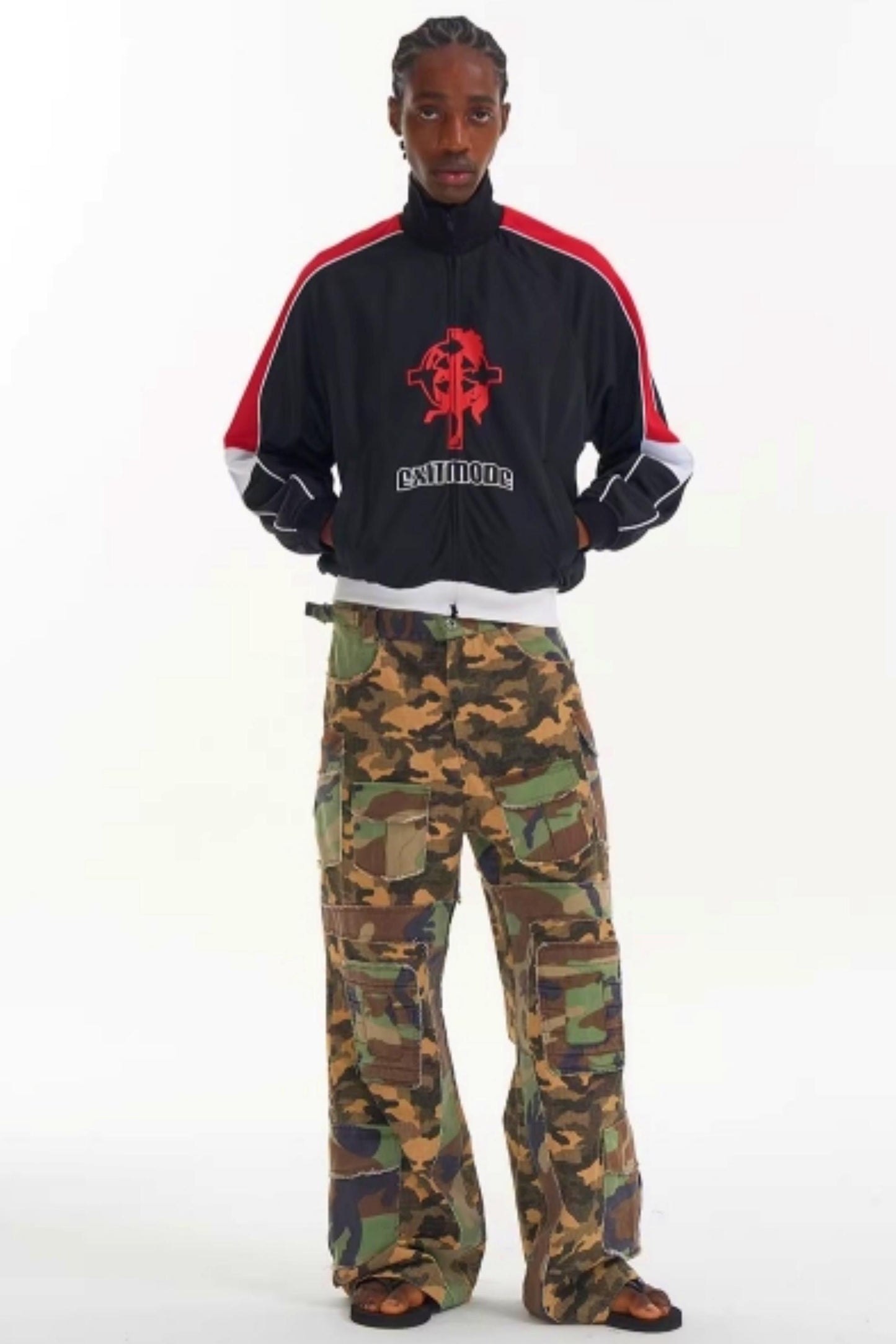 Bootcut-Hose mit Washed-Raw-Edge